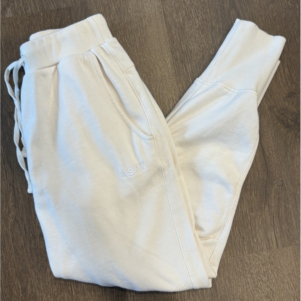 ASRV Tech Terry High Rib Jogger In White Size Small DSG-0480